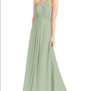 Azazie Ginger dress in Dusty Sage